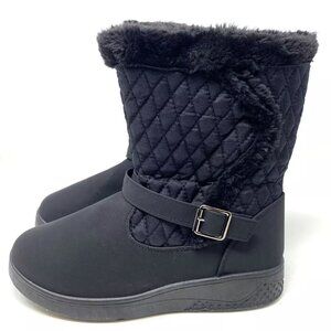 Cherokee Women's Winter Boot Faux Fur Zipper Black Size 6